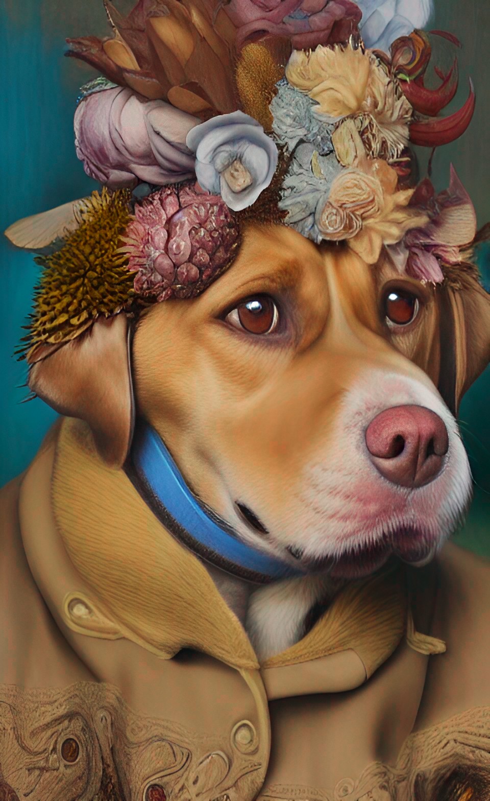 Dog of tales - a realistic portrait of a dog ,he wears prada, gangster , very detailed hd preview