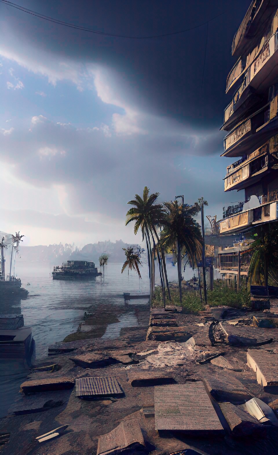 dilapidated coastal city preview