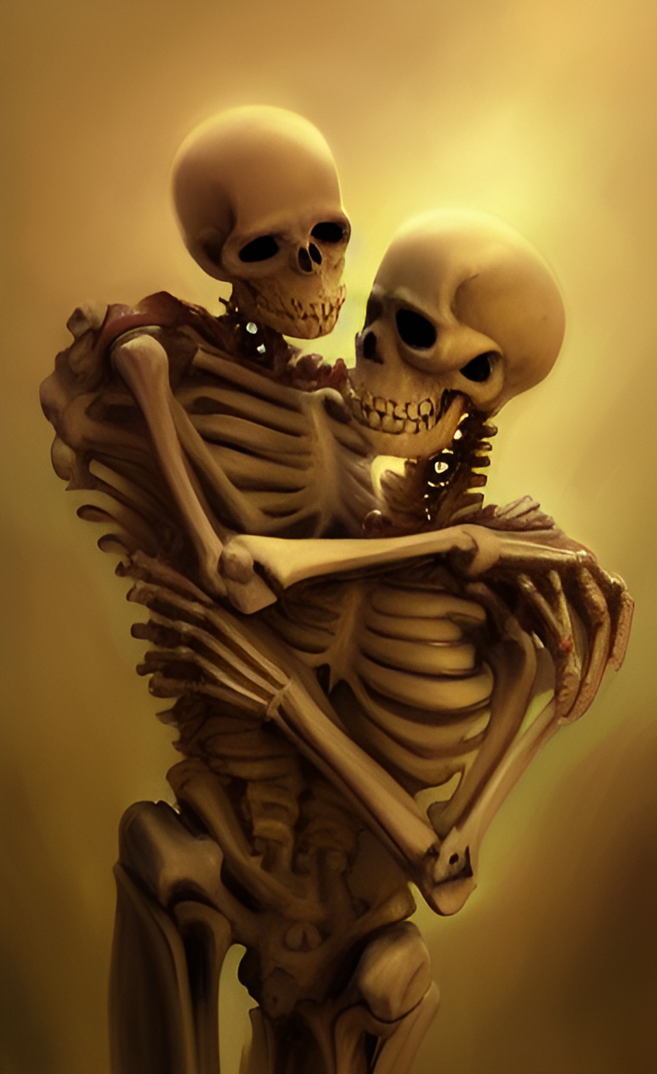 happily even after - two skeletons huging each other preview