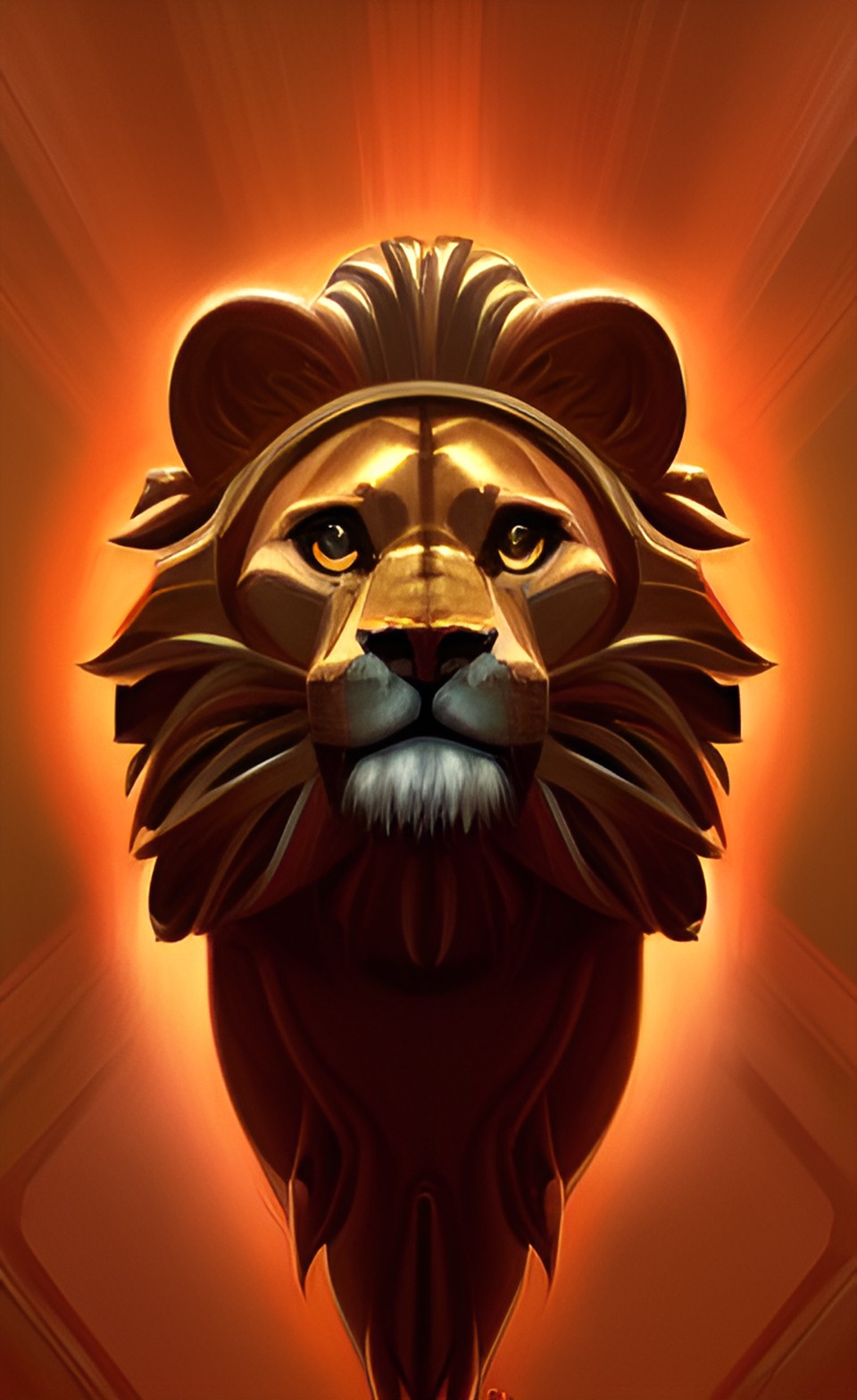 lion01-surreal - lion head-on symmetrical preview