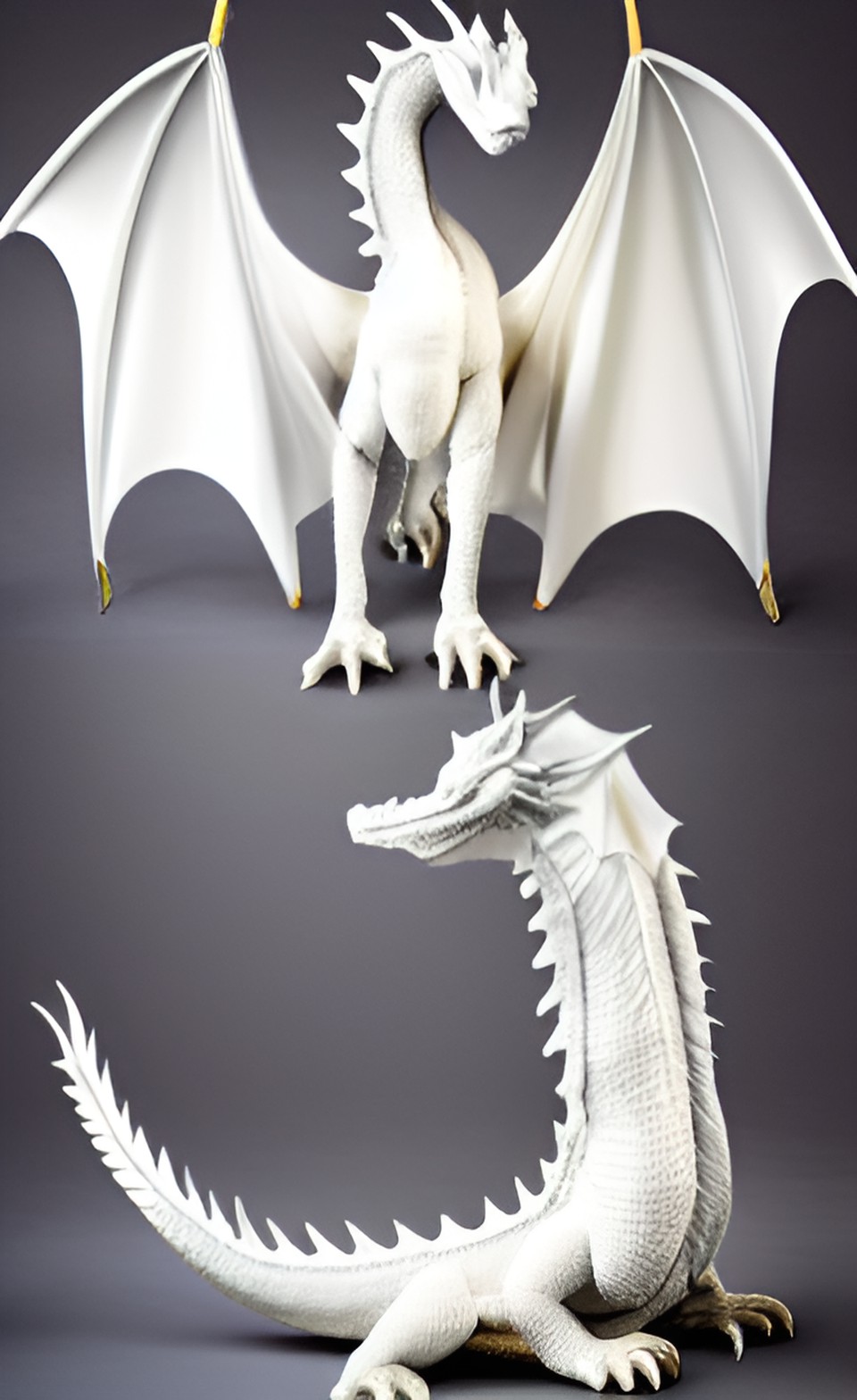 a powerful magical dragon made of magical white silk preview