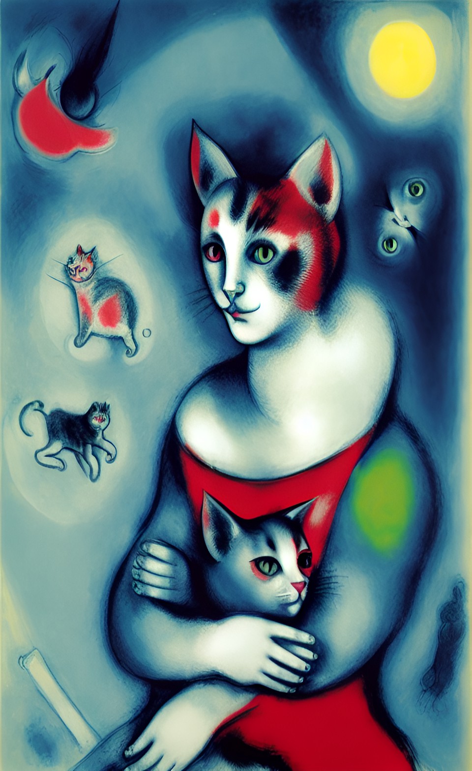 marc chagall, the cat metamorphosed as a woman preview