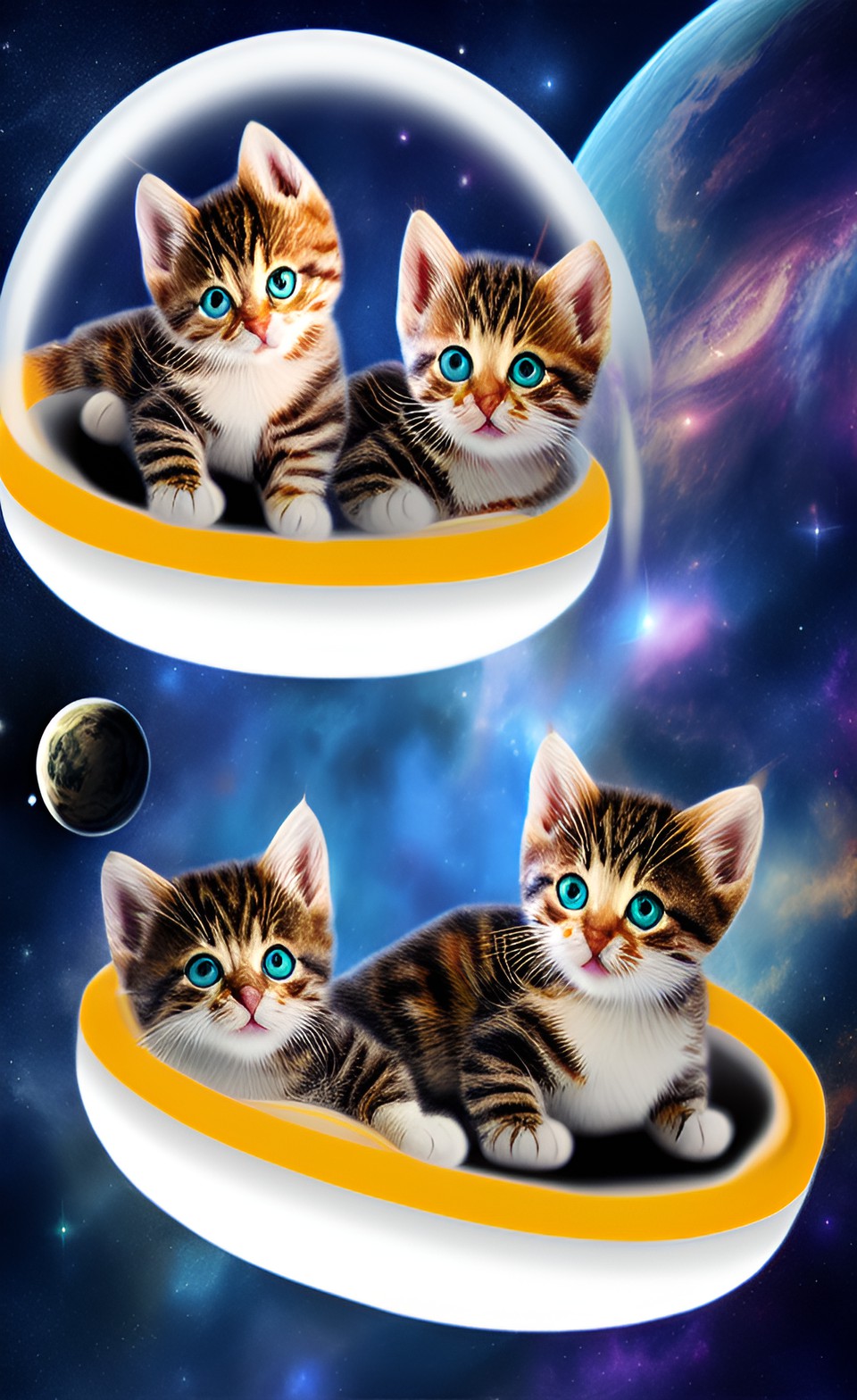 little cats floating in  space preview