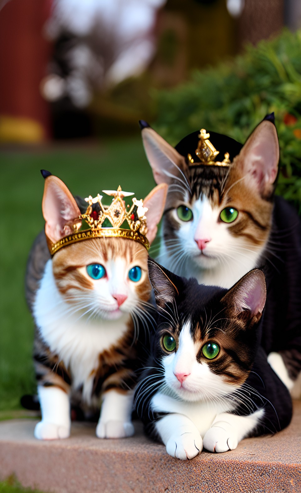 royal cat family, with crowns and capes preview