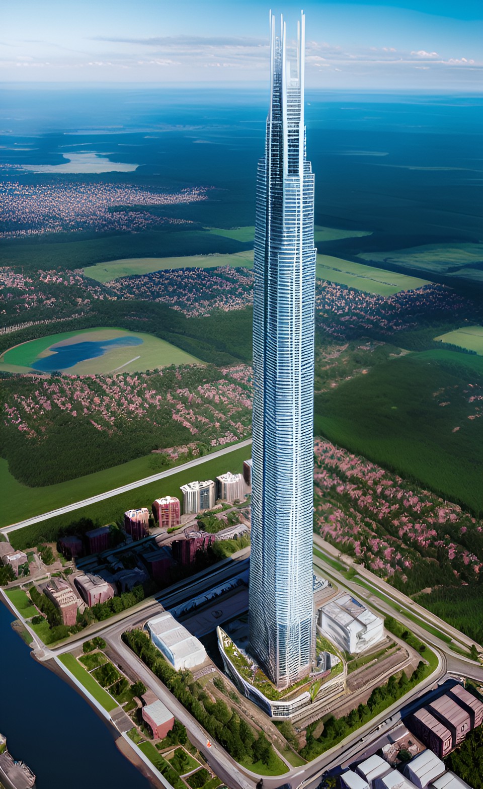 150 storey building in the center of the small town preview