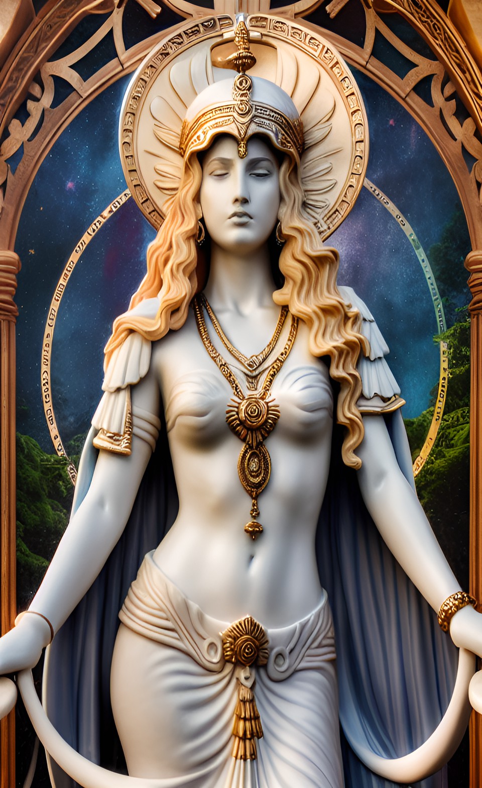 sculpture of mystical ethereal goddess athena preview