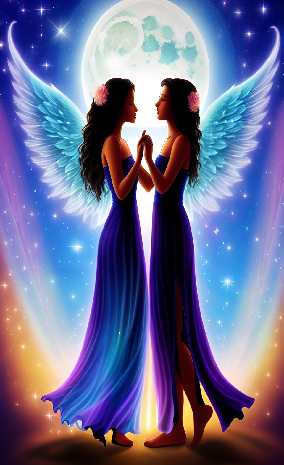 dancing in the moonlight by the ocean view twin flames, soulmates , chakra, angels from heaven preview