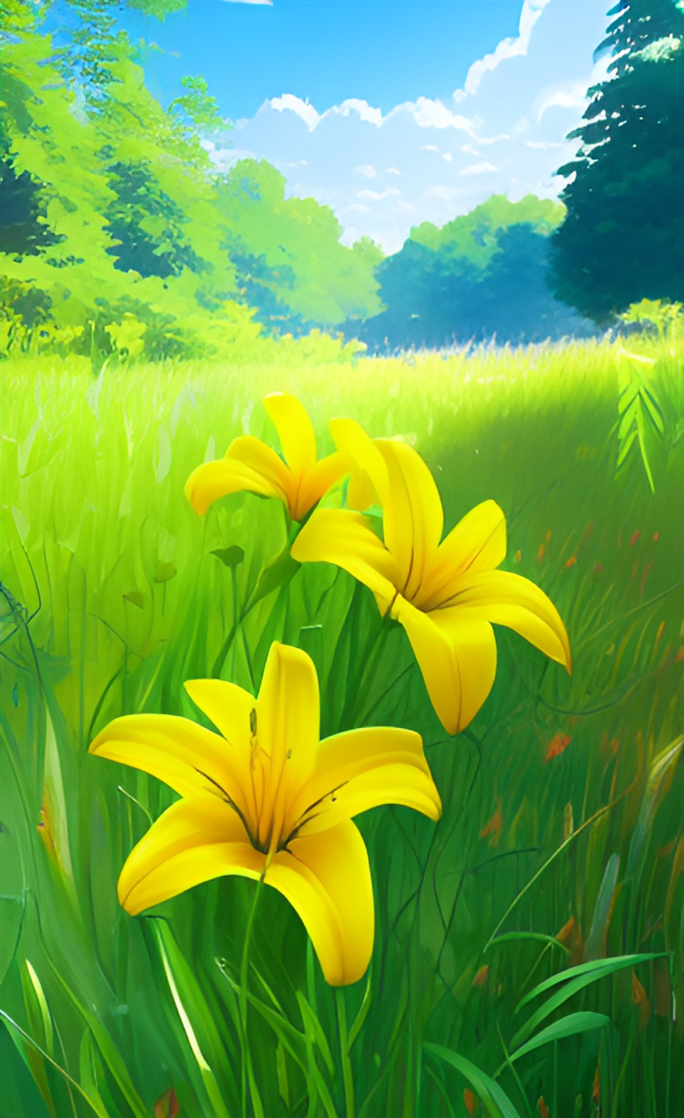 spring meadow flowers day lilies preview