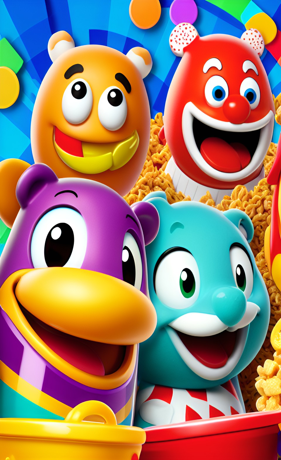 cereal mascots group selfie preview