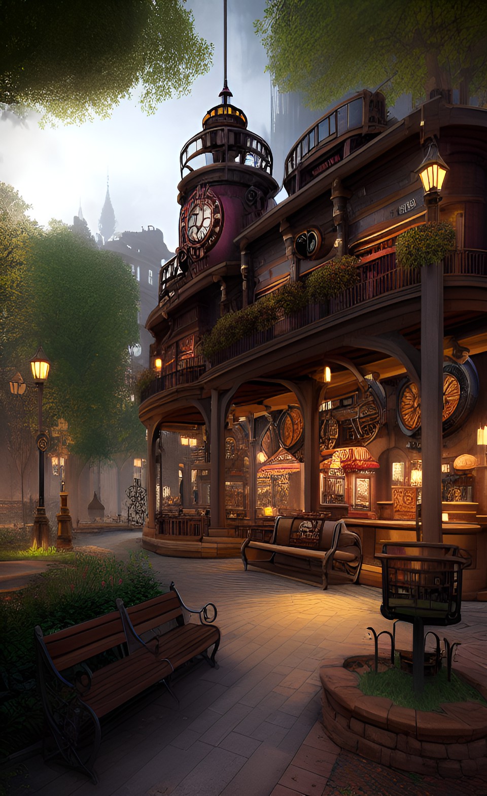 steampunk park concept preview