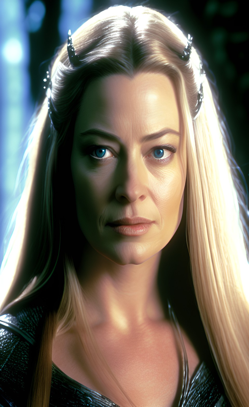 jeri ryan as galadriel in the lord of the rings preview