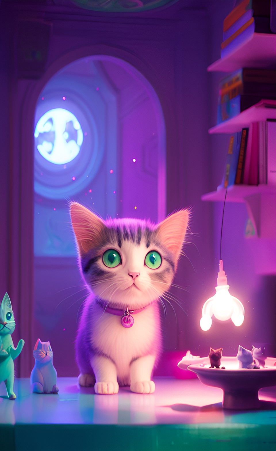 enlightenment. pink claymation. adorable. cat. magic. wake up. preview