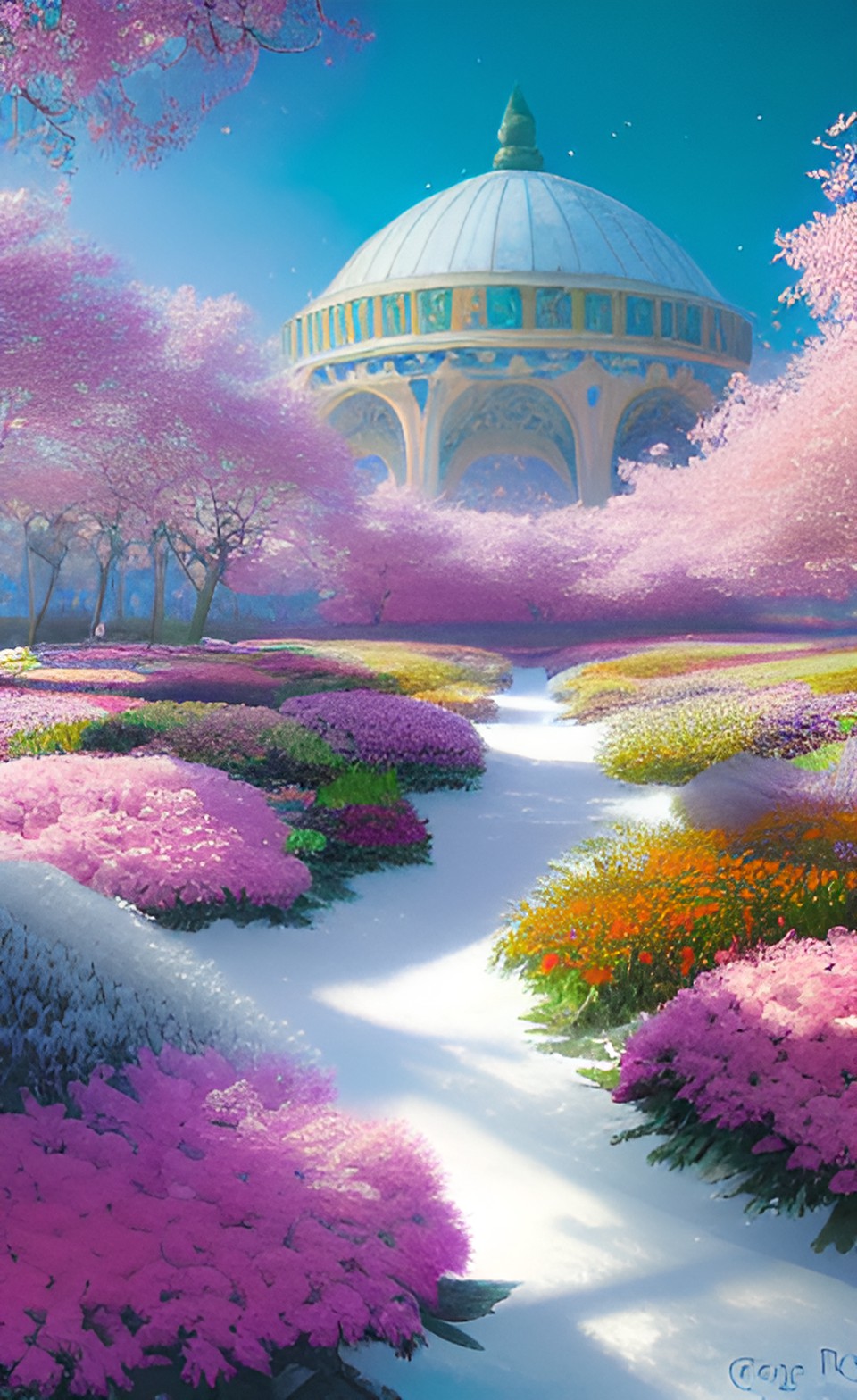 blooming pastel flower garden, aura, peaceful, spiritual growth, centered meditation preview