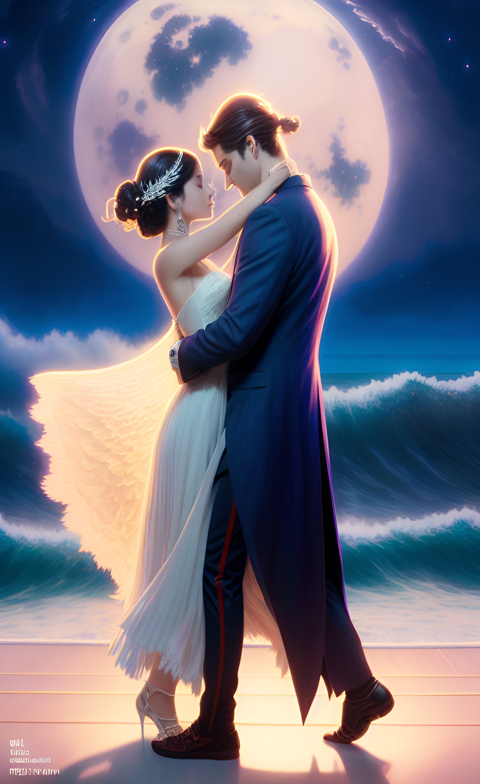 dancing in the moonlight by the ocean view twin flames, soulmates , chakra, angels from heaven preview