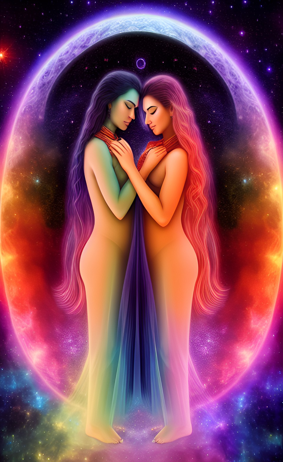 tantric sapphic starry universe light soul essence lovers preview