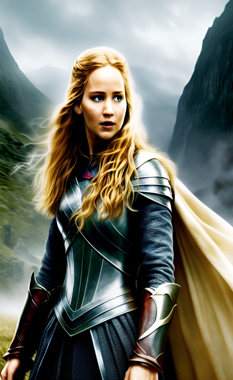 jennifer lawrence as éowyn in the lord of the rings preview