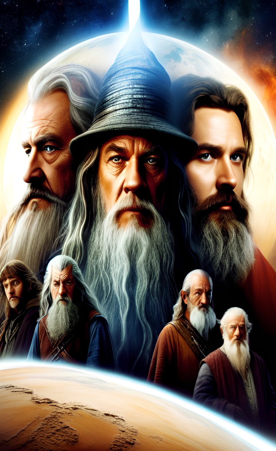 gandalf and the fellowship from "the lord of the rings" if it was set on mars preview