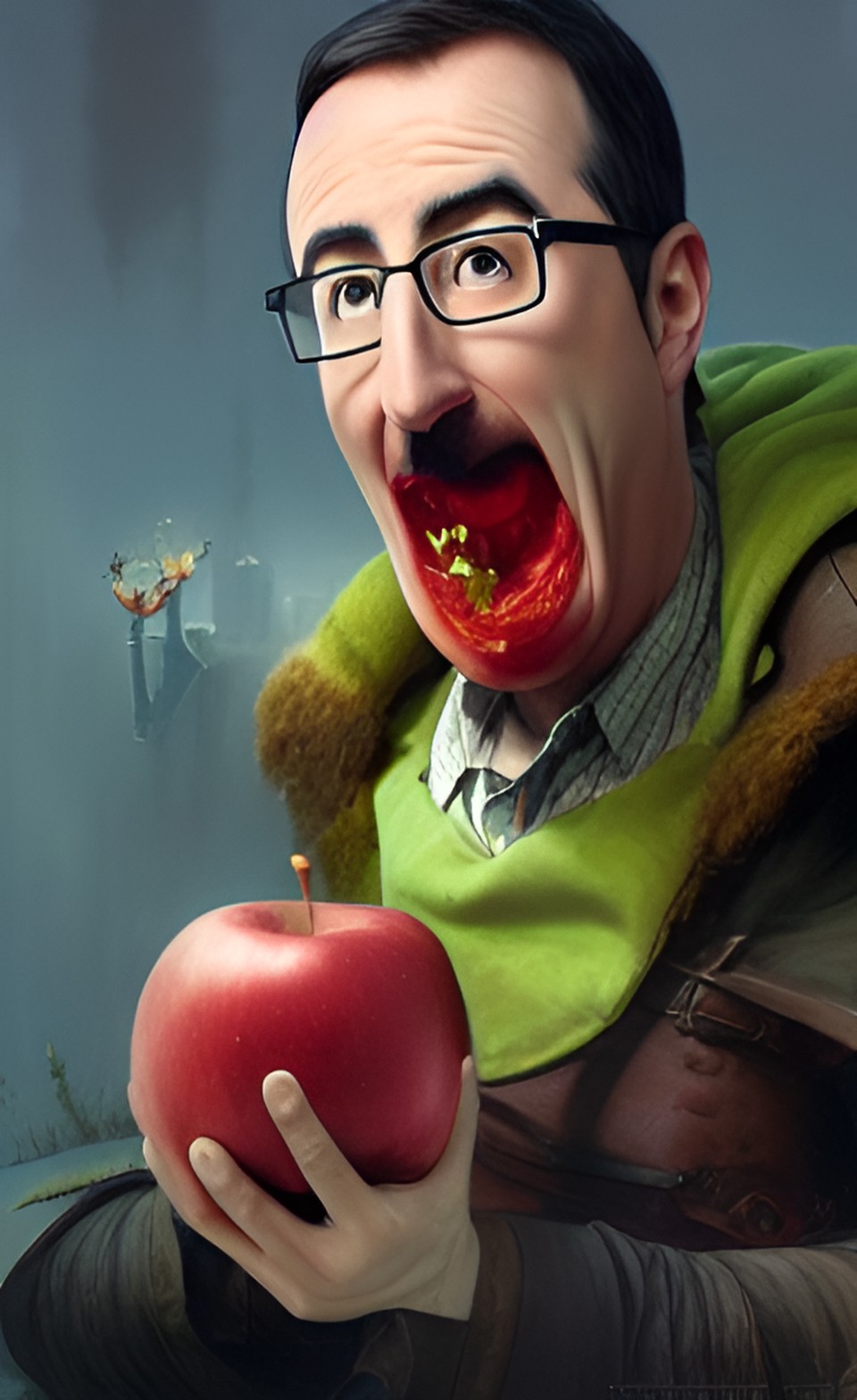 john oliver eating an apple preview