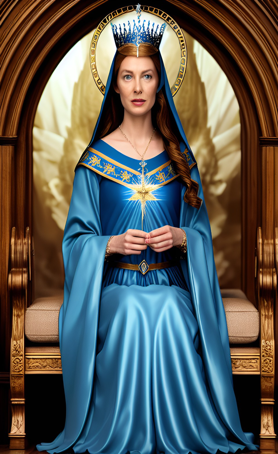 galadriel as queen elizabeth as mary mother of god as a kind good school teacher preview