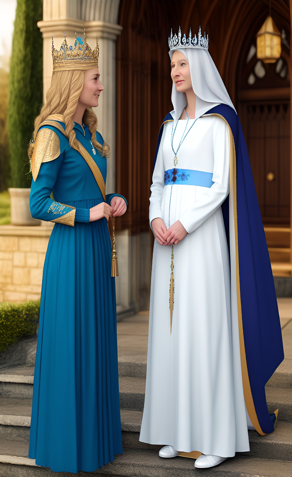 galadriel as queen elizabeth as mary mother of god as a kind good school teacher preview