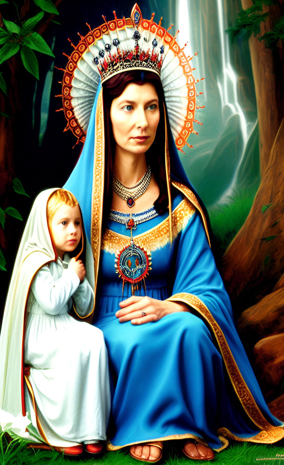 indigenous: galadriel as queen elizabeth as mary mother of god as a kind good school teacher preview