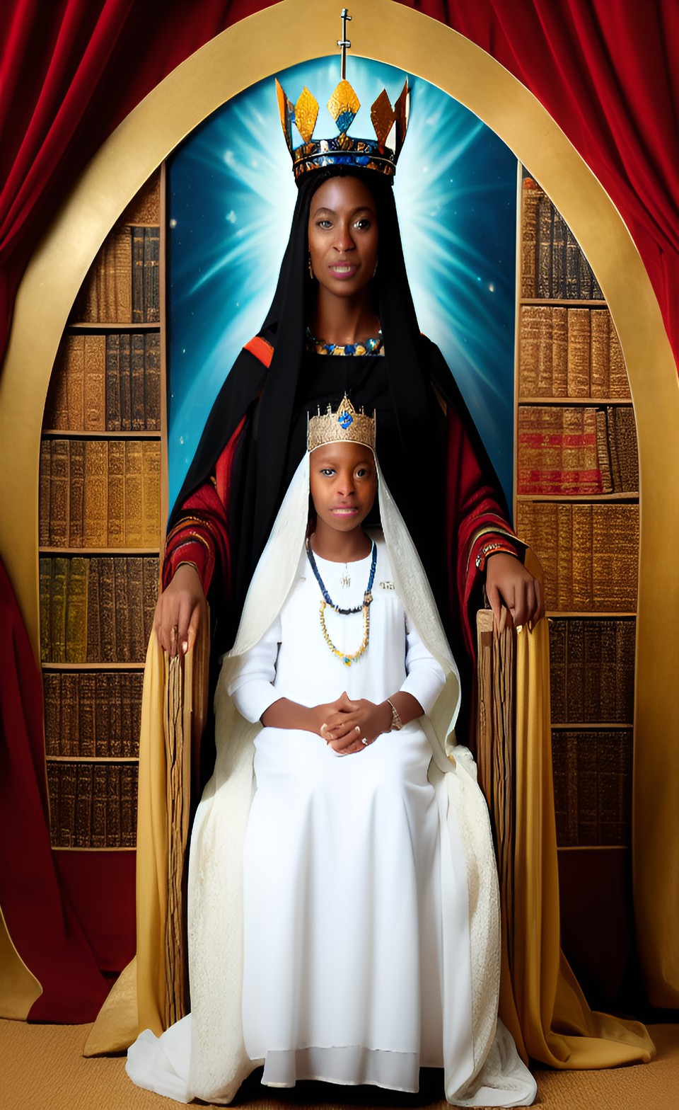 jewish, african, indigenous: galadriel as queen elizabeth as mary mother of god as a kind good school teacher preview