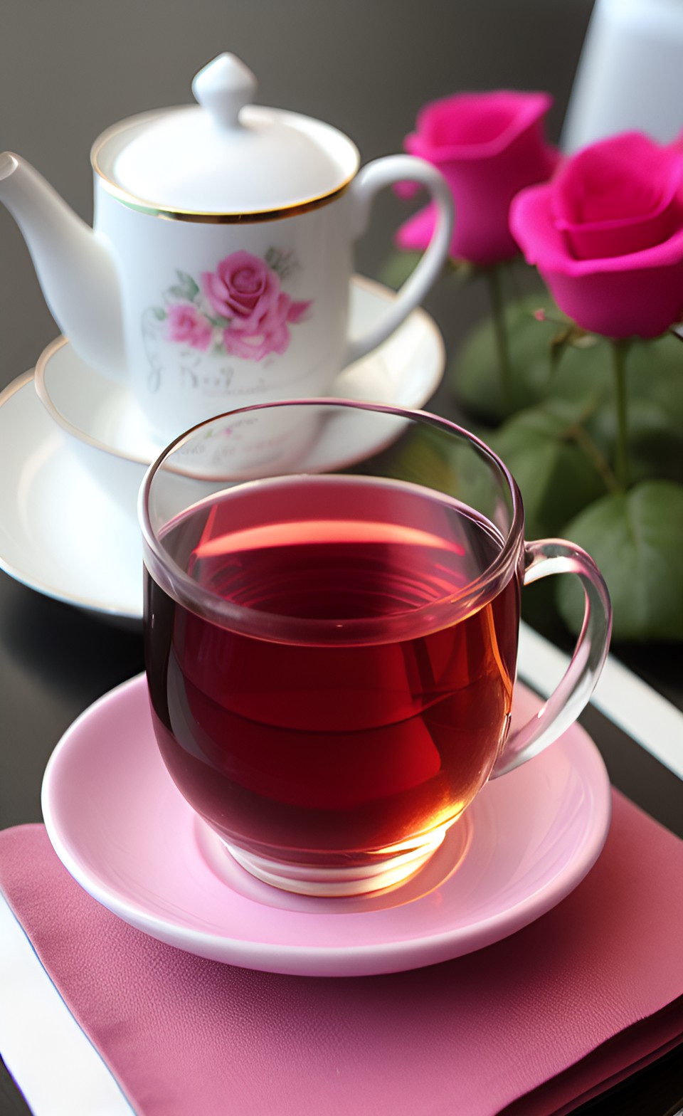 rose pink tea parisien cafe preview