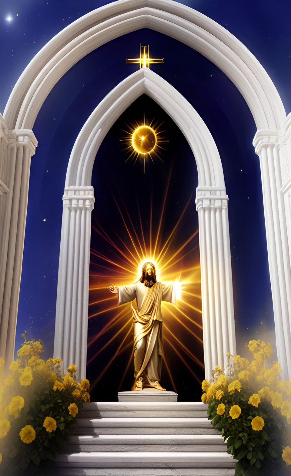 dawn of the first day, creation of light, resurrection, glorification, solar flare, jesus as apollohelios, gold, cathedrals and catacombs preview