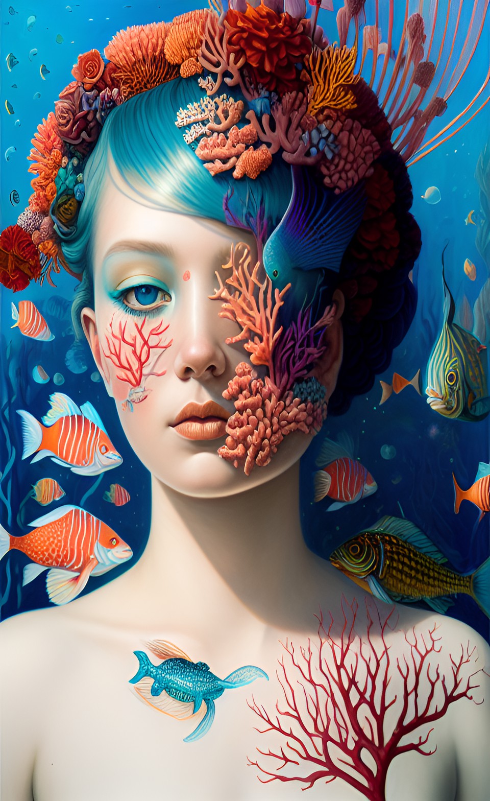 mermaid dream of corals fishes and sea preview