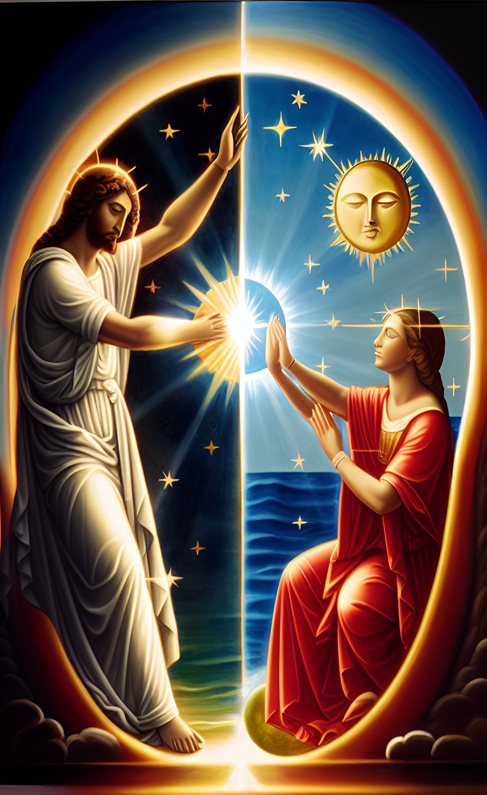 sun and moon, resurrection of jesus, choirs of angles, light in the atmosphere, light in the ocean, apollo and diana preview