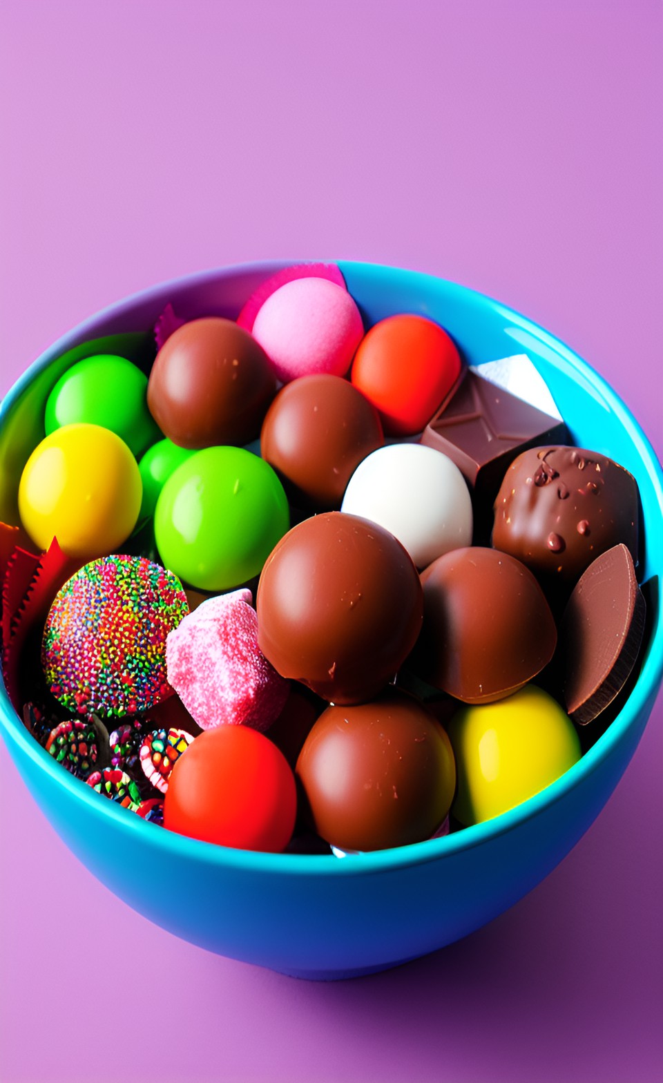 bowl full of candy and chocolate bonbons preview