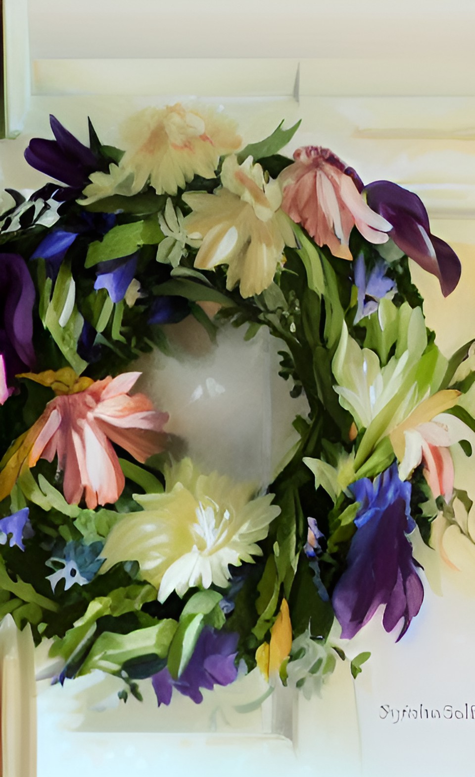 wreath of spring flowers preview