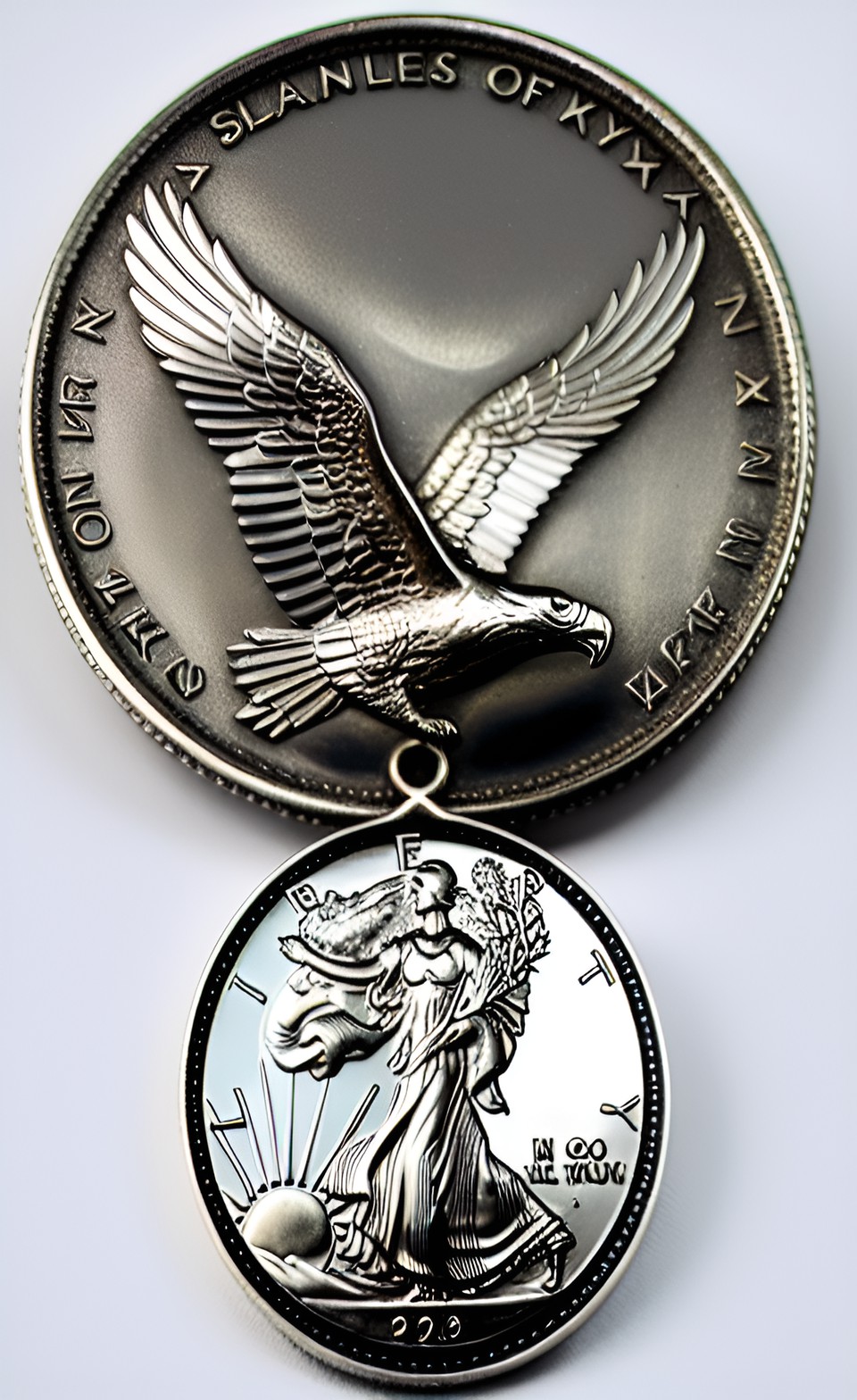 medal silver metal eagle preview