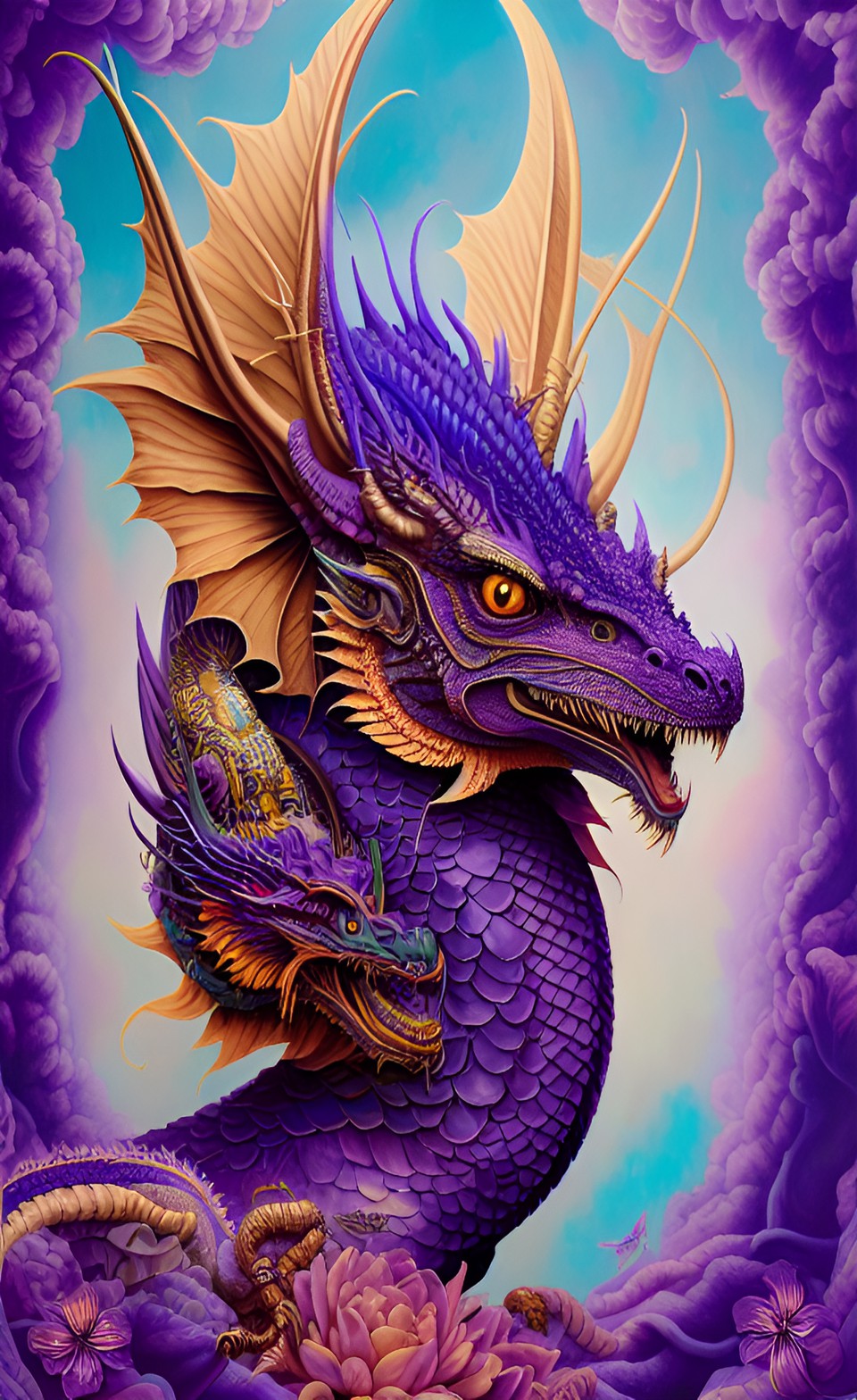 5 headed purple dragon preview