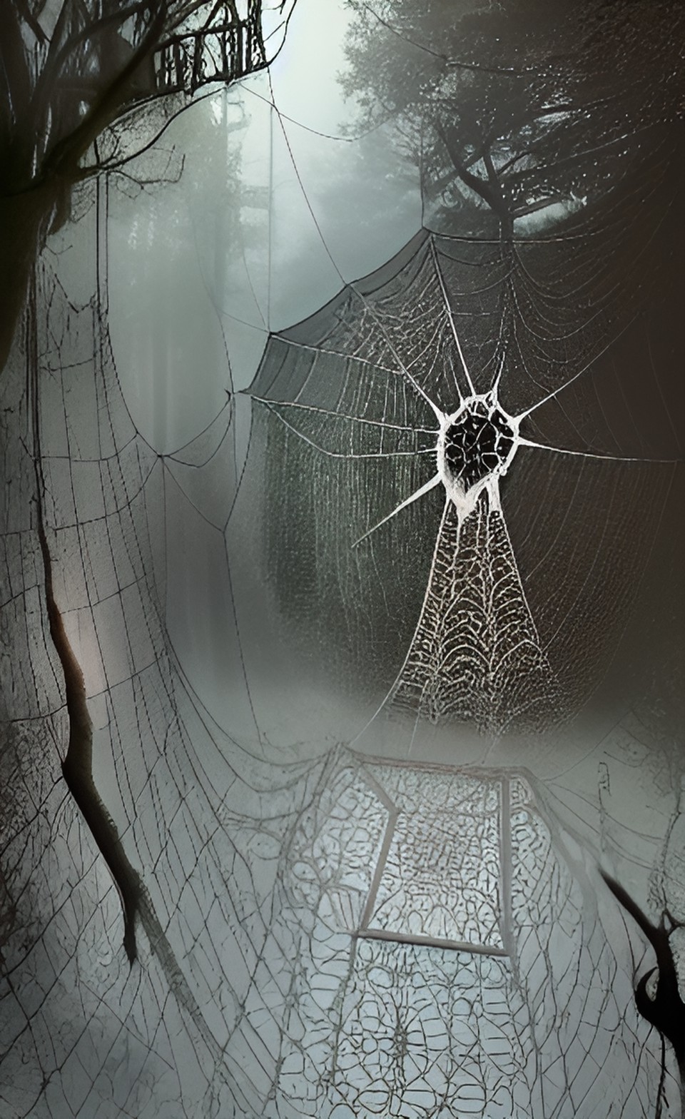 fractal spider web, spider eggs, creepy, john kenn mortensen preview