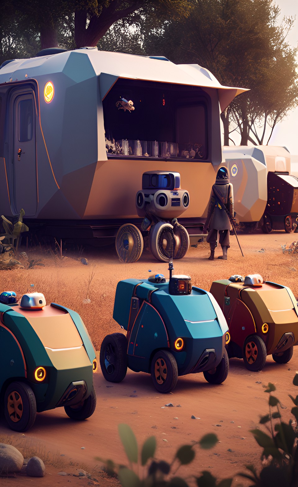 caravan of nomadic robot merchants preview