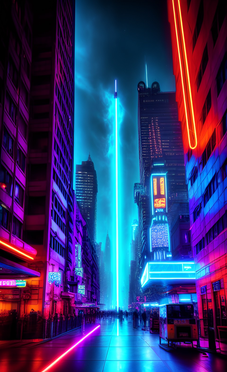 City at night 🌙 - coruscant, neon lighting, star wars, shiny, hdr, high contrast, city preview