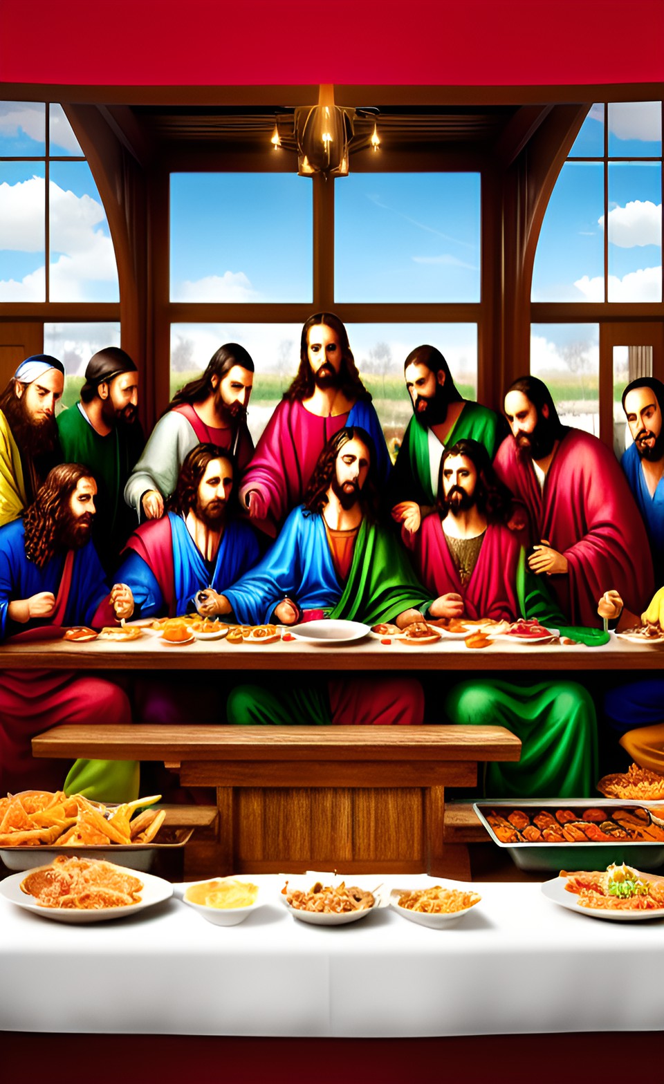 the last supper but it’s at golden corral preview