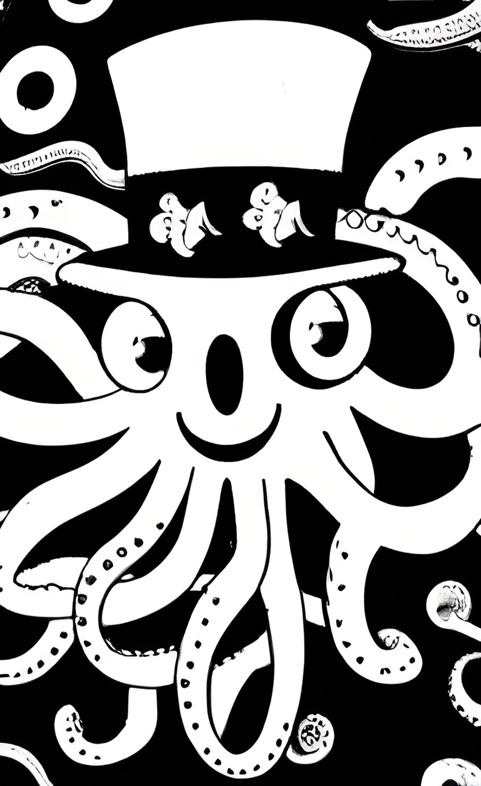 octopus wearing a top hat preview