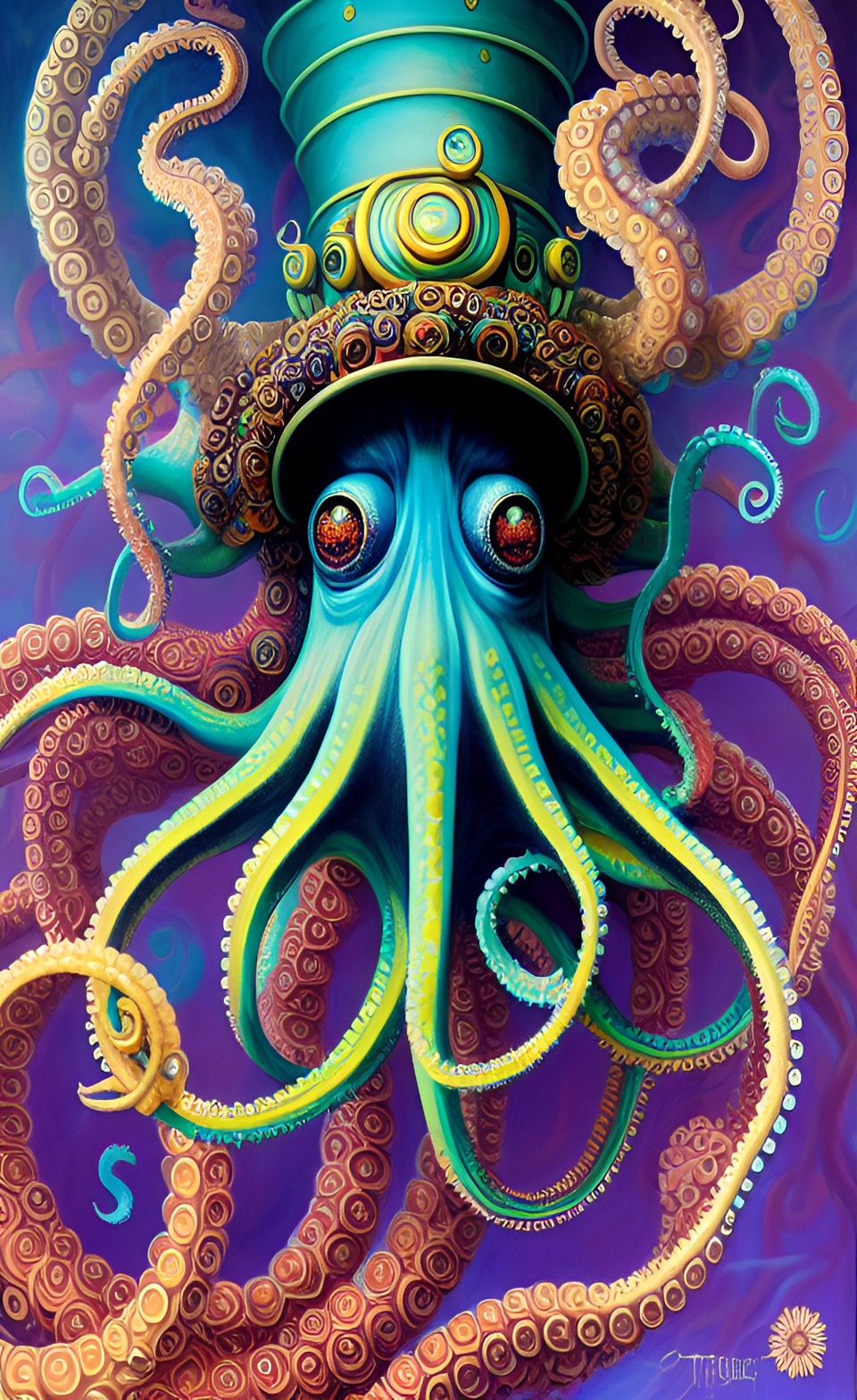 octopus wearing a top hat preview