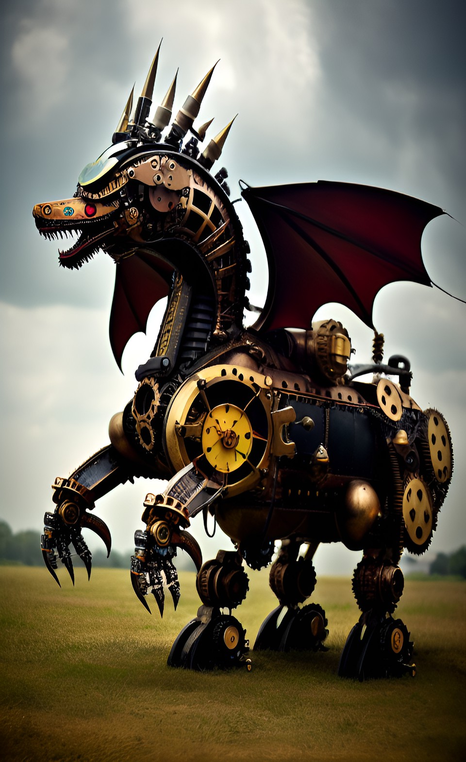 steampunk robot dragon preview