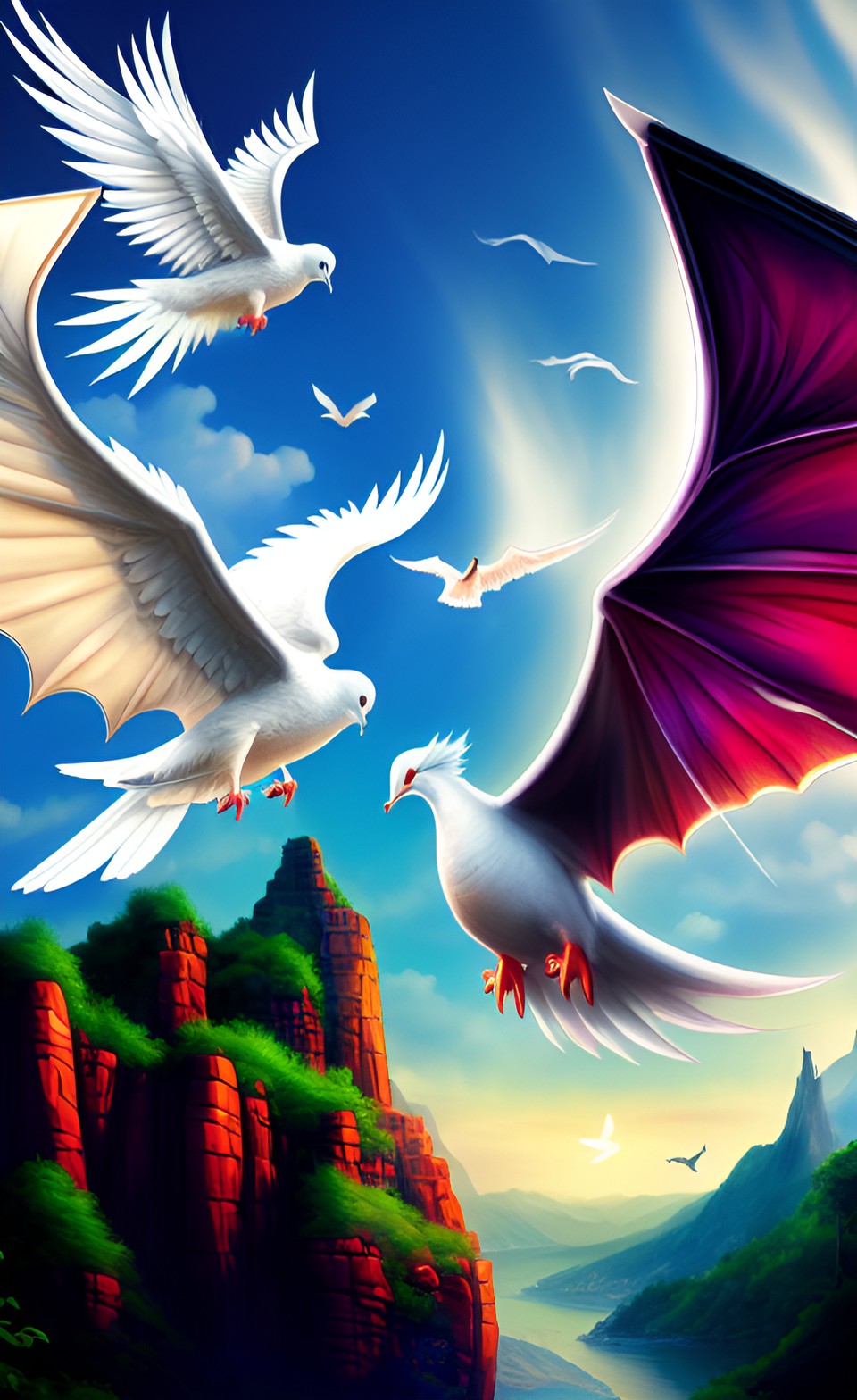 in the morning, the holy spirit transforms the dragon into a dove preview