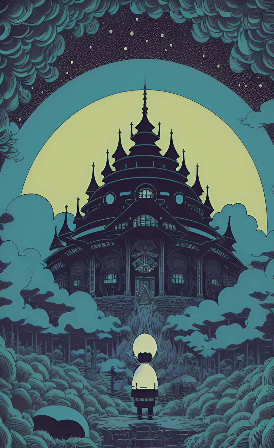 studio ghibli animation, by charles burns, by joe fenton, wilderness.deity preview