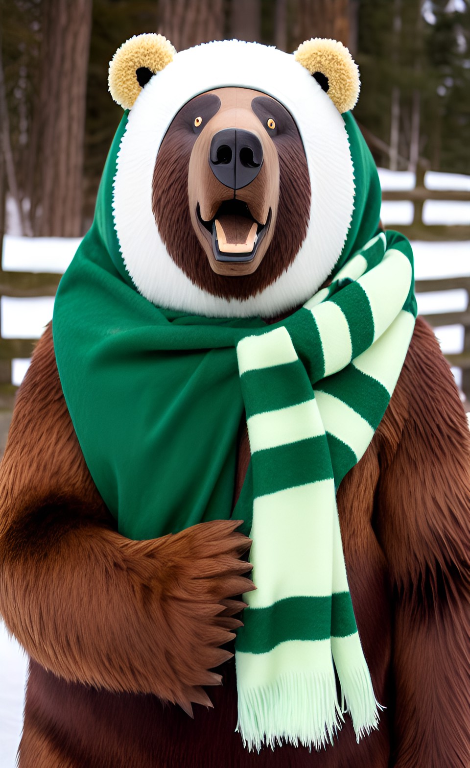 igor - igor the bear comic cartoon bear white beard green and white scarf brown bear fur preview