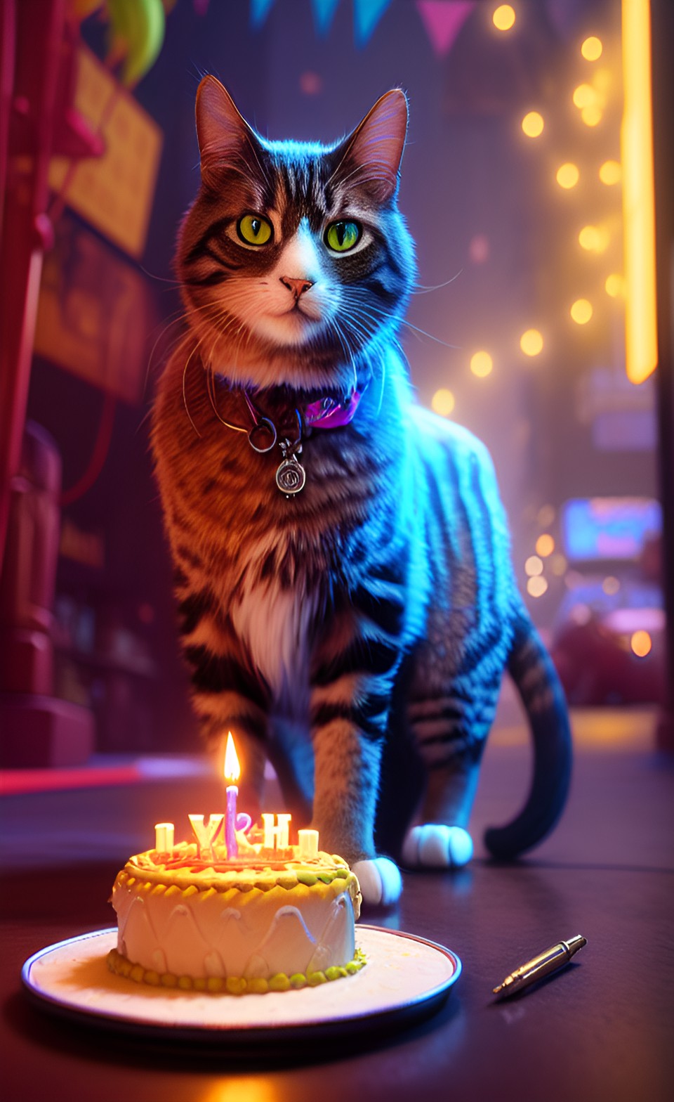 cat and birthday cake preview