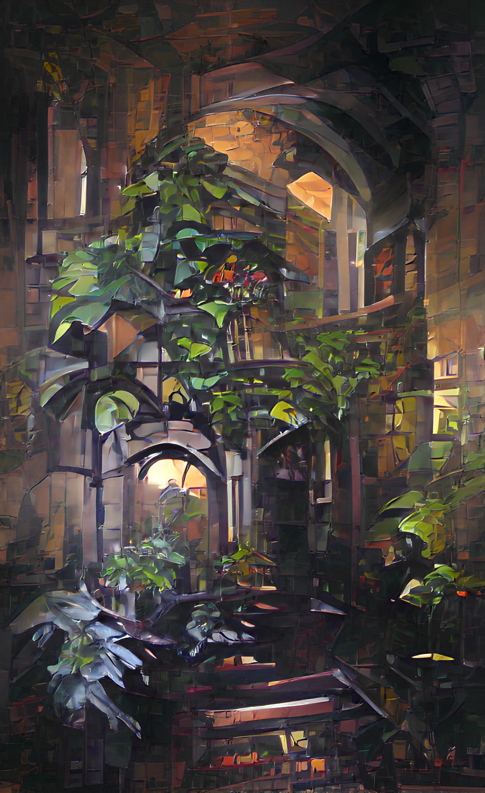 dark overgrown atrium preview