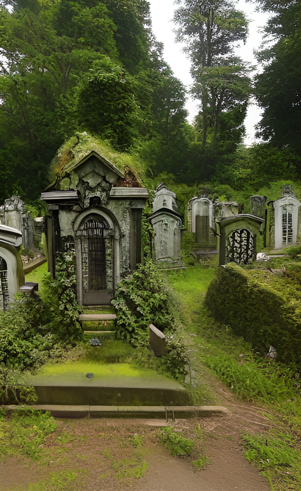 abandoned overgrown haunted cemetery preview