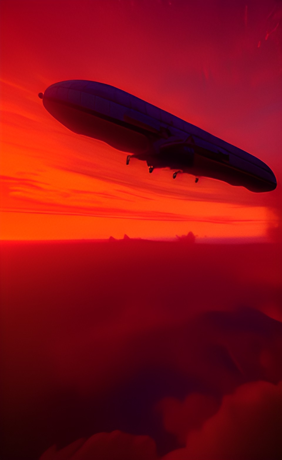 a steam-punk airship flying alone inside  fiery red and orange clouds in  jupiter’s atmosphere preview