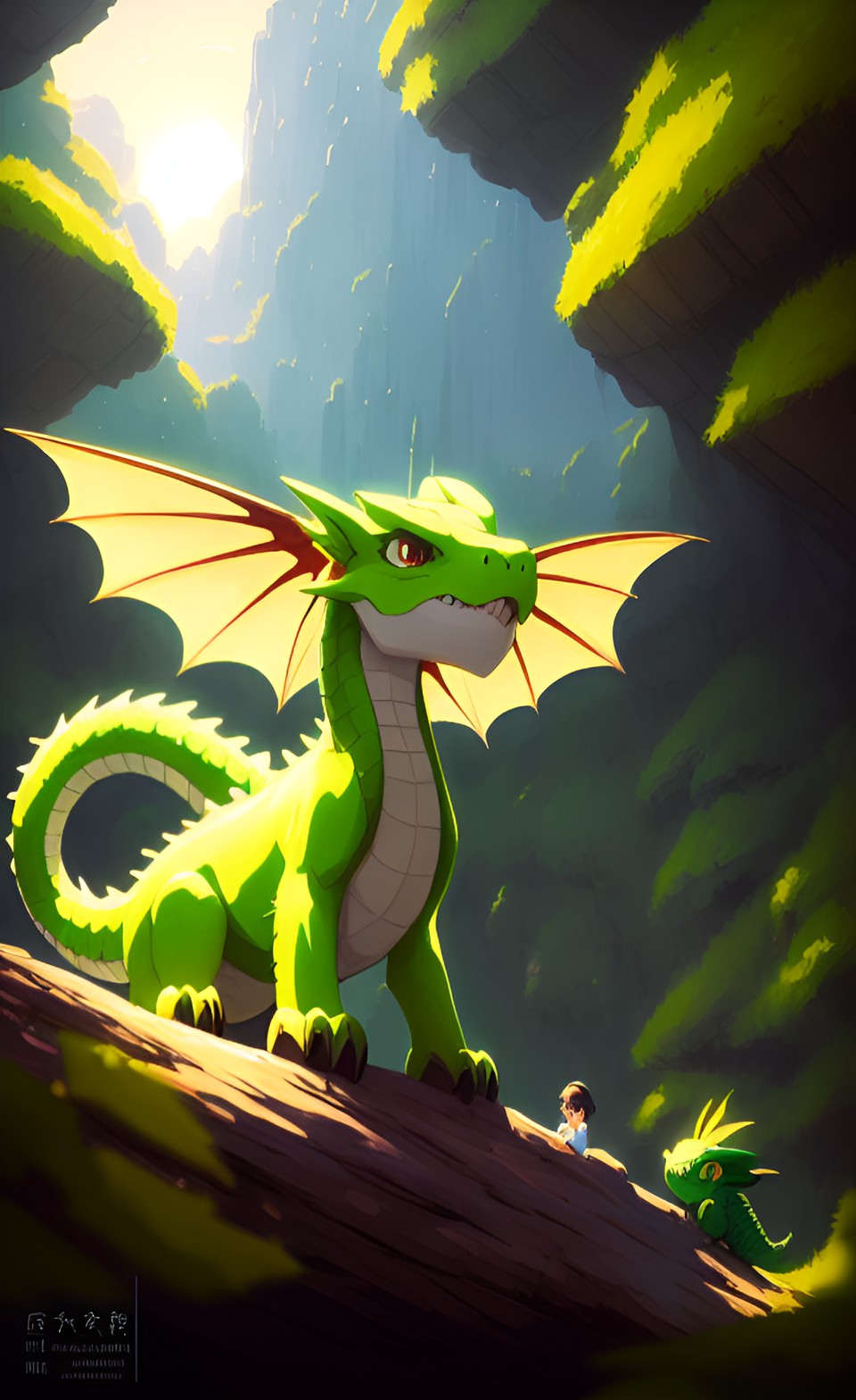 cute baby green dragon preview