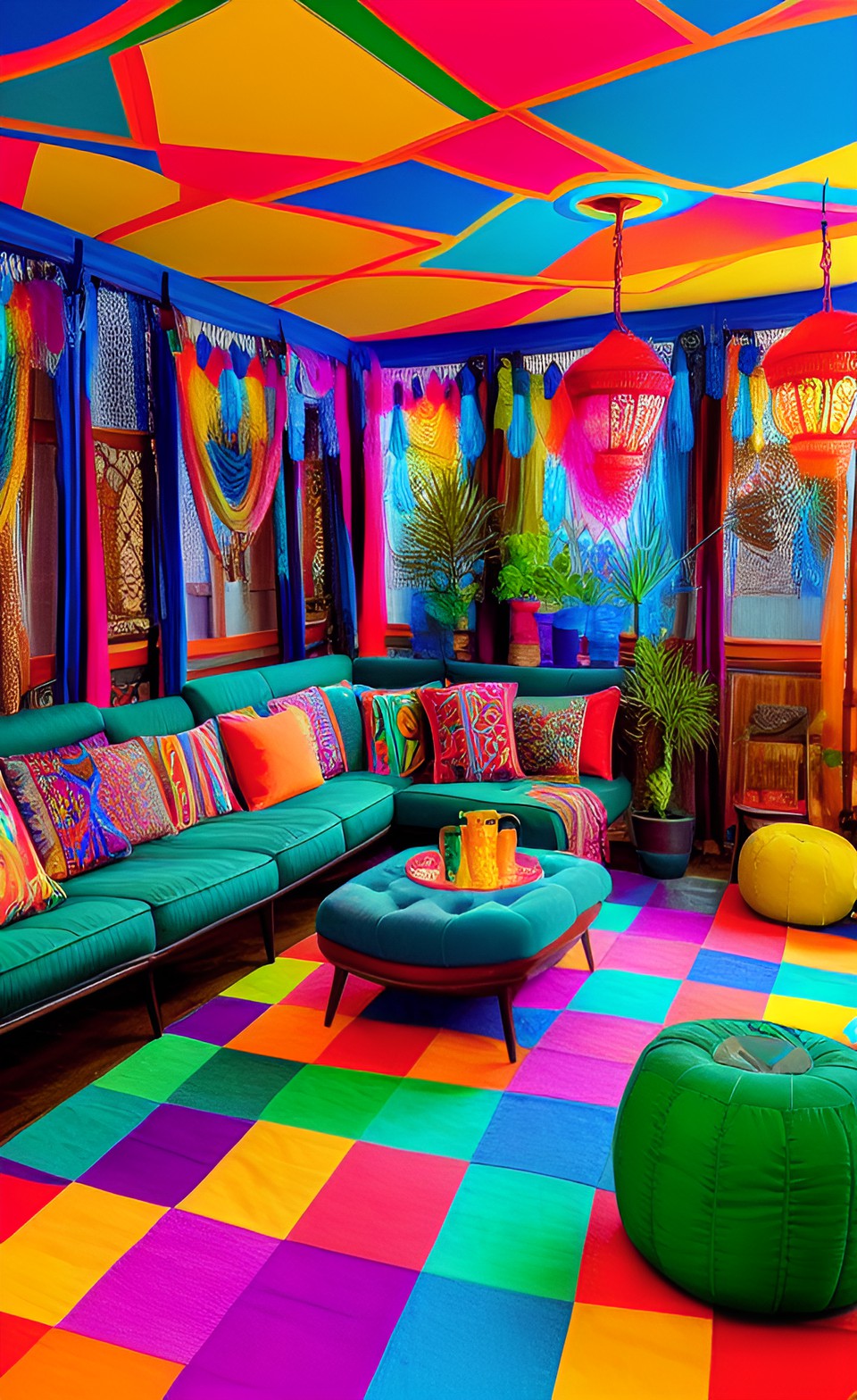 colorful bohemian lounge preview